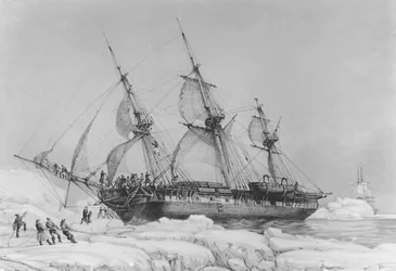 El Astrolabe en el hielo, 1838